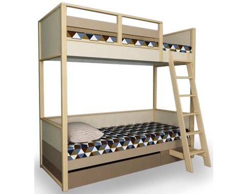 Двухъярусная кровать с ящиком 80*190 см
