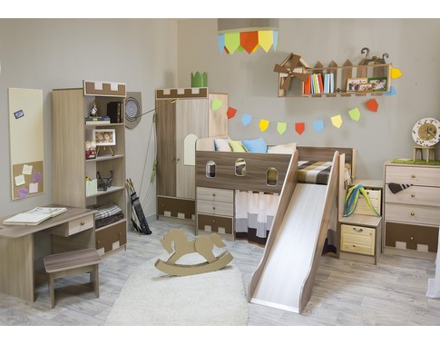 Мебель в детскую комнату для мальчика "Айвенго" с кроватью чердаком