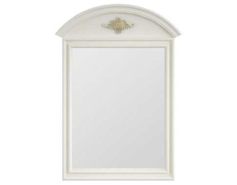 Зеркало прямоугольное в белом цвете с золотым узором 