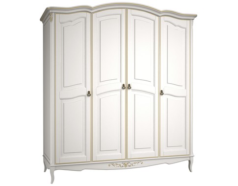 Шкаф 4-дверный с золотым узором в стиле "Прованс"