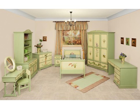 Детская мебель  "Любимая сказка, Ботаника" в зеленом цвете