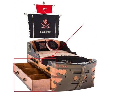 Выдвижной ящик для кровати "Black Pirate"