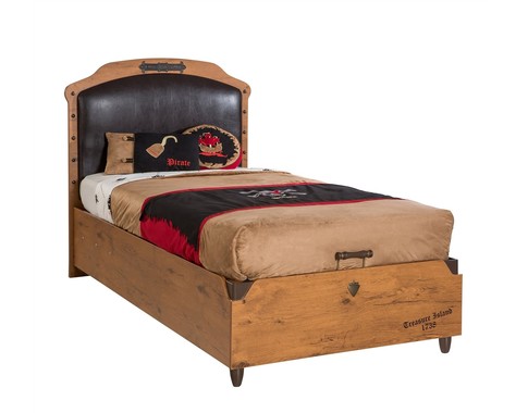 Кровать с подъемным механизмом и мягким изголовьем "Pirate" под матрас 100*200 см