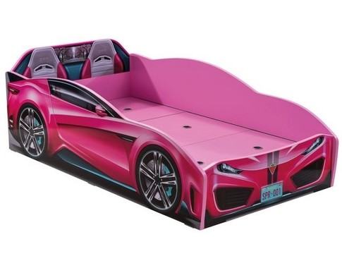 Кровать-машина "Spyder", под матрас 70х131 см в розовом цвете