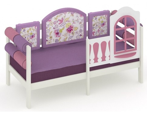 Детская кровать-диван c бортиком безопасности из массива сосны "La Fleur"