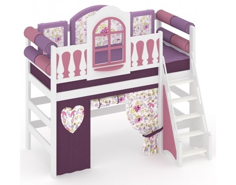 Детская кровать чердак с игровой зоной из массива "La Fleur"