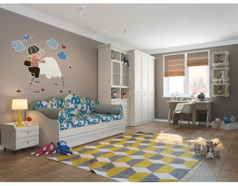 Детская комната в классическом стиле "Соня" с кроватью диваном с мягкой спинкой