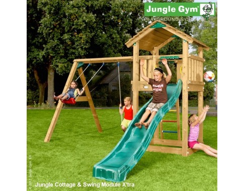 Детский городок "Jungle Cottage & Swing Module X'tra & Rock Module"