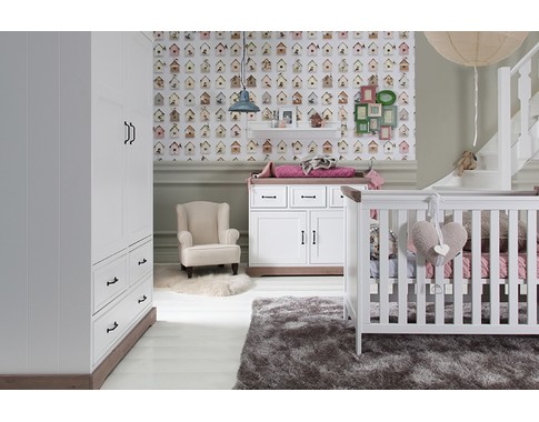 Белая мебель для младенцев "Savona White / Grey"
