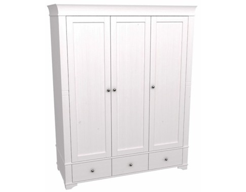 Белый 3-х дверный шкаф с глухими дверями из коллекции "Бейли"
