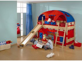 Детская игровая кровать с горкой Varietta высотой 125см из массива бука