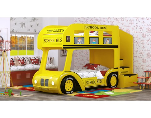 Двухъярусная кровать "3D Автобус Школьный Престиж"