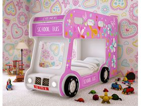 Двухъярусная кровать машина для девочек "Автобус Лето" 