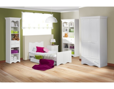 Мебель для детской комнаты "Принцесса" из массива в белом цвете