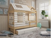 Кровать - домик "Eco House" из массива бука в натуральном цвете
