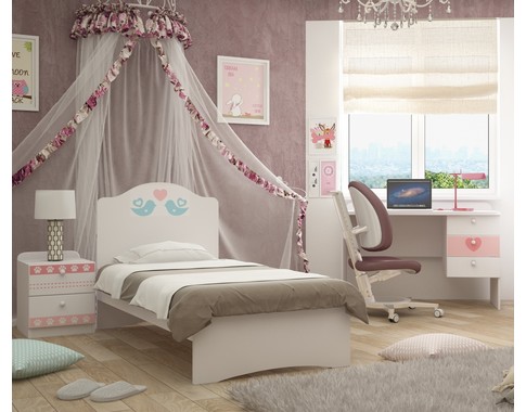 Кровать в комнату для девочки из коллекции "Кошки"