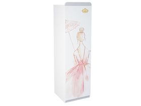 Однодверный шкаф розового цвета в детскую из коллекции "La Princess" (Глубина 58)
