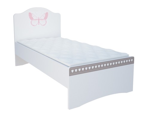 Кровать в нескольких размерах с фигурным изголовьем в комнату для девочки "Mon coure"