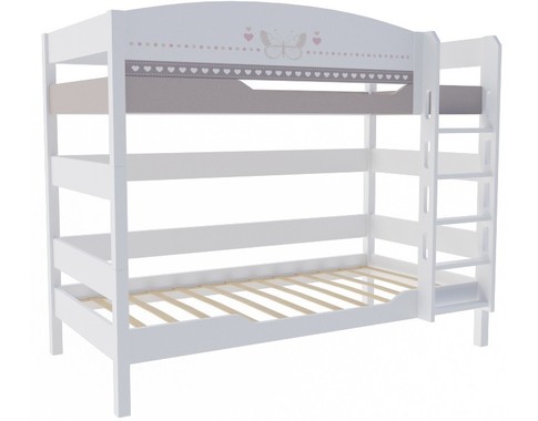 Двухъярусная кровать 160 см в комнату для девочек из массива бука "Mon coure"