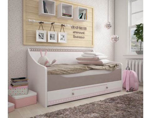 Детская кровать-диван для девочек из коллекции "Mon coure" в нескольких размерах