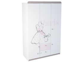Детский трехдверный шкаф в комнату для девочки из коллекции "Парижанка"
