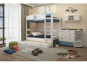 Двухъярусная кровать 180 см в из массива бука в детскую комнату "Шато"