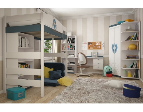 Детская комната для ребенка школьника "Шато" с кроватью чердаком  от фабрики Tesca