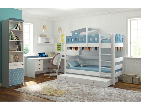 Мебель для детской комнаты подростков "Шато exclusive" с двухъярусной кроватью из массива бука от фабрики Tesca