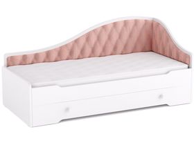 Кровать-диван угловой под матрас 80*190 с мягкой спинкой (Цвет обивки на выбор)