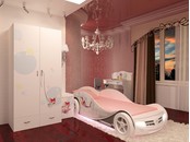 Детская комната "Молли" с кроватью машиной для девочек 