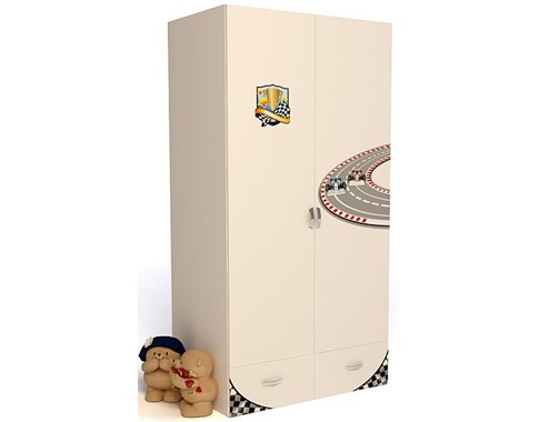 Детский шкаф 2-дверный с выдвижными ящиками из коллекции "Sport"