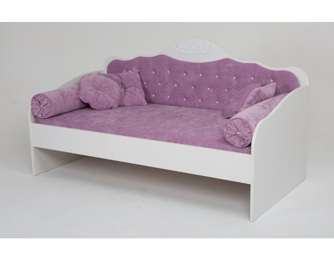 Кровать-диван "Фея светло-сиреневая обивка" в нескольких размерах (Без ящика и матраса)