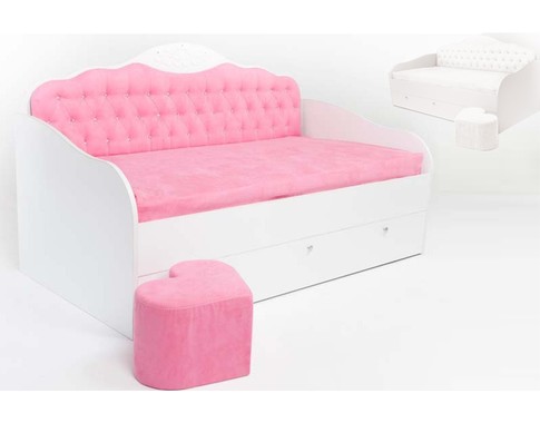Кровать-диван "Princess" в нескольких размерах и цветах (Без ящика и матраса)