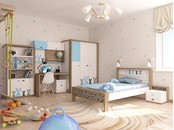 Коллекция детской мебели "Mix Bunny" в голубом цвете