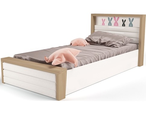 Кровать с подъемным механизмом и мягким изножьем Mix Bunny розовый в нескольких размерах №6