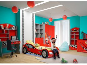 Детская комната "Формула красная" с кроватью машиной