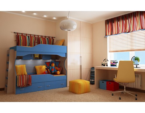 Комната для двоих детей подростков "ЧИБИС" с двухъярусной кроватью